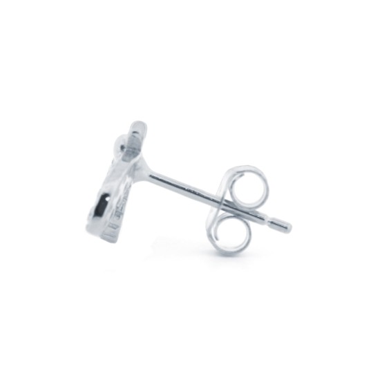 925 Silver Rhodium Plated CZ Set Stud Earrings