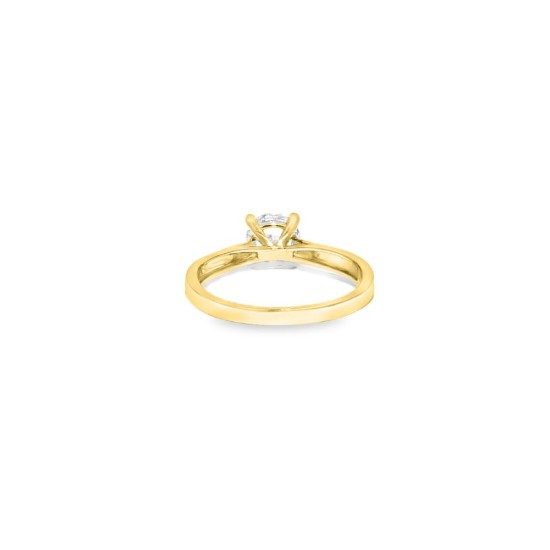 9ct Yellow Gold, 1.00ct Round Cubic Zirconia Wed-fit Solitaire Ring