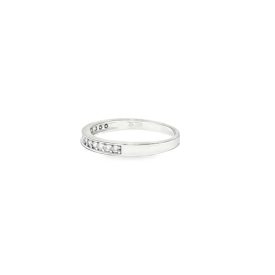 9ct White Gold, Half Eternity Cubic Zirconia Ring