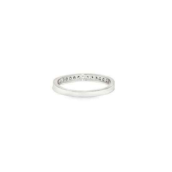 9ct White Gold, Half Eternity Cubic Zirconia Ring
