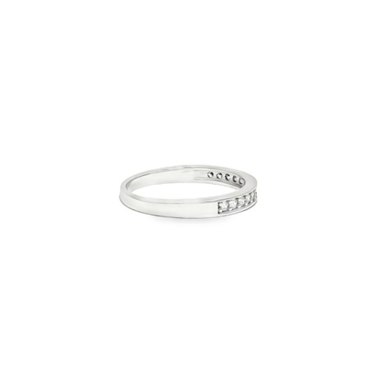 9ct White Gold, Half Eternity Cubic Zirconia Ring