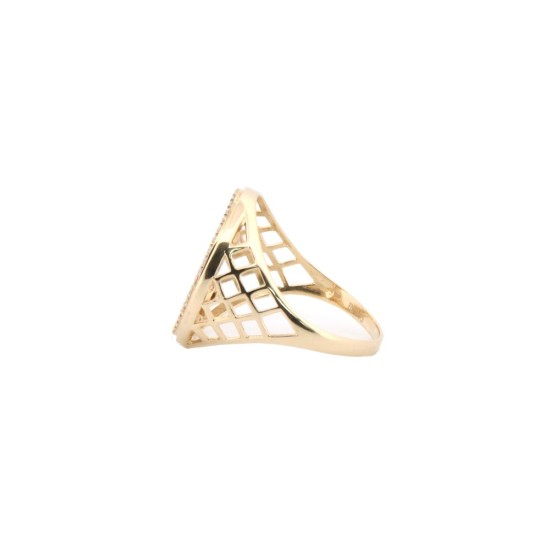9ct Yellow Gold Half Sovereign Ring with a CZ set bezel