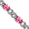 18B036 | 18ct White Gold Diamond And Pink Sapphire Bracelet