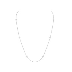 18C007-16 | 18ct White 0.60ct Diamonds By The Inch Chain - 16" + 1" Extender