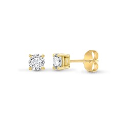 18E001-035 | 18ct Yellow Gold 35pts Claw set Earrings