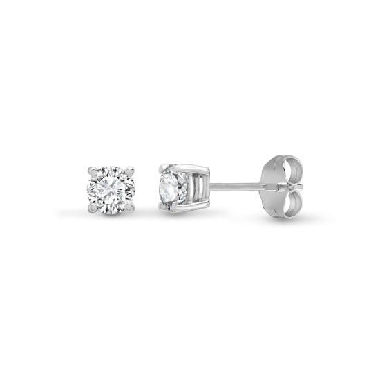 18E005-035-JI1 | 18ct White Gold 35pts Claw set Earrings