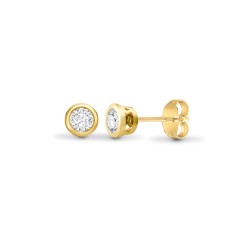 LAB18E009-050 | Lab 18ct Yellow Gold 50pts Rub over earrings