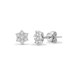 9ct White Gold 2.00cts Lab Grown Diamond Cluster Earrings