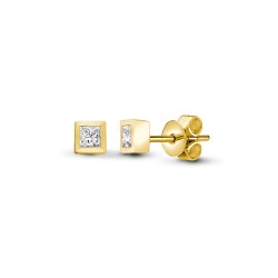 18E121-020 | 18ct Yellow Gold 20pts Natural Diamond Earrings