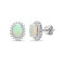 18E185 | 18ct White Gold Diamond And Opal Earrings