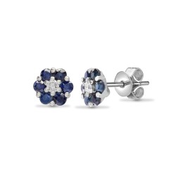 18E197 | 18ct White Gold Diamond And Sapphire Earrings