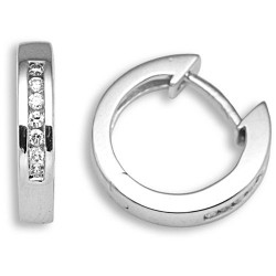 18E208 | 18ct White Gold Diamond Hoop Earrings