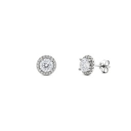 9ct White Gold 0.62ct Natural Diamond Halo Earrings