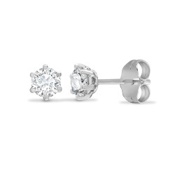 18E360-020 | 18ct White Gold 20pt 6 Claw Dia Soli Stud Earring