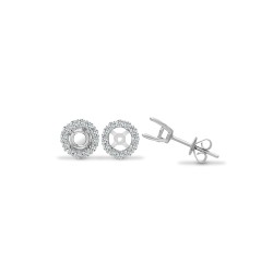 18E391-025 | 18ct White 0.32ct Dia Stud Earrings Cuffs - Holds 0.25ct Total