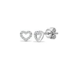 18E395 | 18ct White 0.14ct Diamond Heart Earring