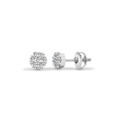 18E417-025 | 18ct White 0.25ct Diamond 7 Stone Cluster Earrings