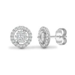 18E425 | 18ct White 0.65ct Diamond Cluster Earrings