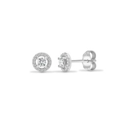 18E428 | 18ct White 0.40ct Diamond Cluster Earrings