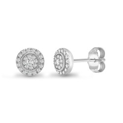 18E430 | 18ct White 0.33ct Diamond Cluster Earrings