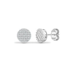 18E431 | 18ct White 0.50ct Diamond Cluster Earrings
