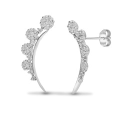 18E439 | 18ct White 1.27ct Diamond Cluster Earrings
