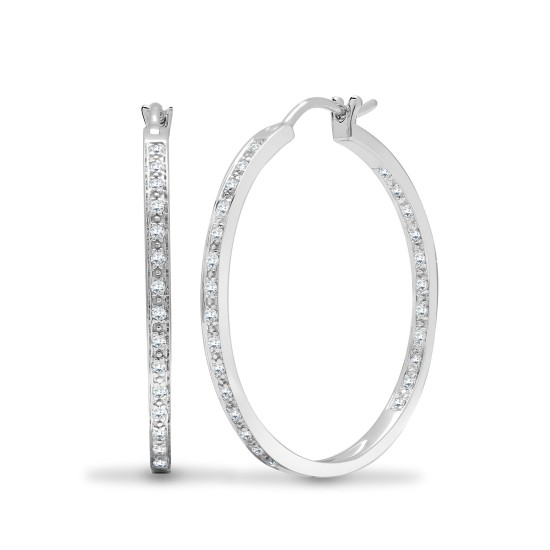 18E441 | 18ct White 0.31ct Diamond Pave Full Set Hoop Earrings