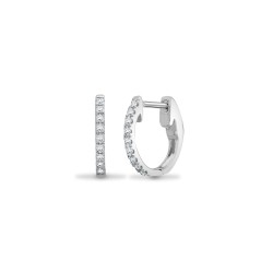 18E442 | 18ct White 0.14ct Diamond Claw Half Set Hoop Earrings
