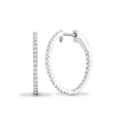18E446 | 18ct White 0.64ct Diamond Claw Full Set Hoop Earrings