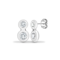 18E451 | 18ct White 0.25ct 2 Diamond Drop Earring