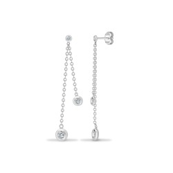 18E455 | 18ct White 0.30ct Diamond Double Chain Drop Earring
