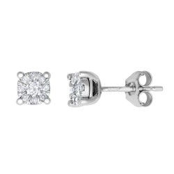 18E460-033 | 18ct White 0.33ct Diamond 7 Stone Cluster Earrings