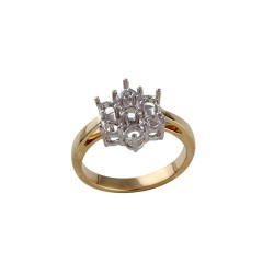 18M130-125 | 18ct Yellow and White Gold 1.25ct Diamond 7 Stone Cluster Ring Mount