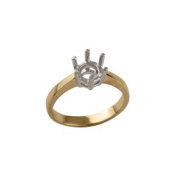 18M306-070 | 18ct Yellow and White 0.70ct 6.0mm Solitaire Ring Mount