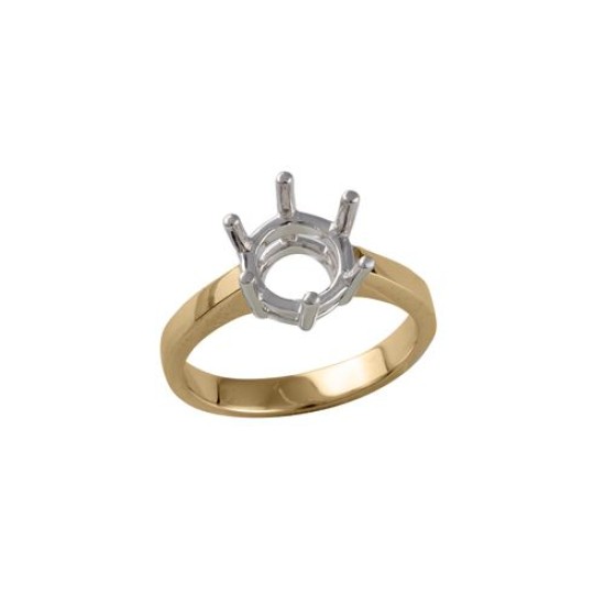 18M306-150 | 18ct Yellow and White 1.50ct 7.5mm Solitaire Ring Mount