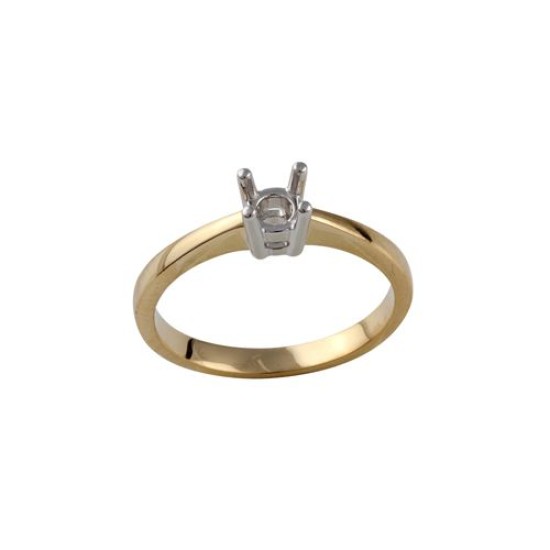 18M316-050 | 18ct Yellow and White 0.50ct 5.0mm Solitaire Ring Mount