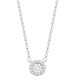 18M332-025 | 18ct White Gold 0.08ct Diamond Halo Pendant with 16"-18" Chain Extender