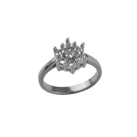 18M543-050 | 18ct White Gold 50pts 7 Stone Cluster Diamond Ring Mount