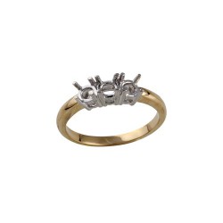 18M944-050 | 18ct Yellow and White 0.50ct Natural Diamond Claw Set Trilogy Ring Mount