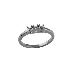 18M945-033 | 18ct White 0.33ct Natural Diamond Claw Set Trilogy Ring Mount