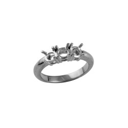 18M945-100 | 18ct White 1.00ct Natural Diamond Claw Set Trilogy Ring Mount