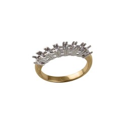 18M946-100 | 18ct Yellow and White 1.00ct Natural Diamond 7 stone 1/2 Eternity Ring Mount