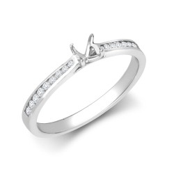 18M950-025-J | 18ct White Gold 0.13ct Diamond Channel-set Wed-fit Ring Mount- Holds 0.25ct