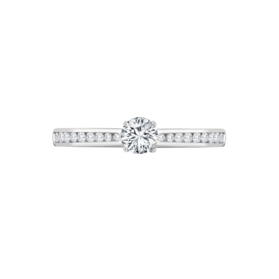 18M950-025 | 18ct White Gold 0.13ct Diamond Channel-set Wed-fit Ring Mount- Holds 0.25ct