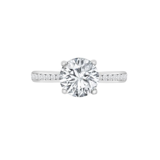 18M950-100 | 18ct White Gold 0.18ct Diamond Channel-set Wed-fit Ring Mount- Holds 1.00ct