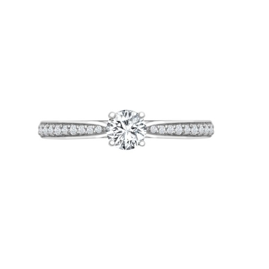 18M951-025 | 18ct White Gold 0.12ct Diamond Pavé-set Wed-fit Ring Mount- Holds 0.25ct