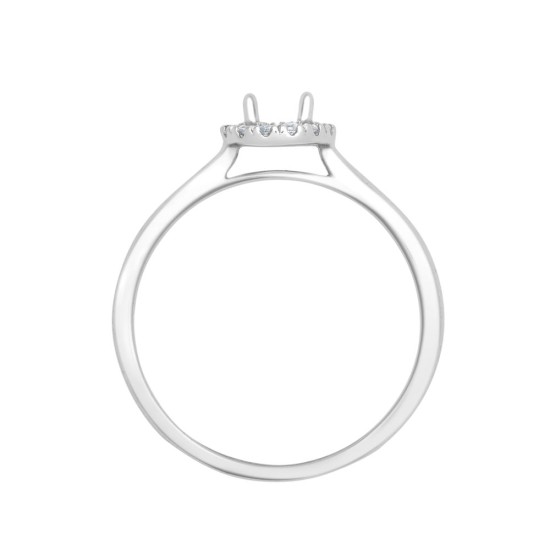 18M952-025 | 18ct White Gold 0.08ct Diamond Micro-set Halo Wed-fit Ring Mount- Holds 0.25ct