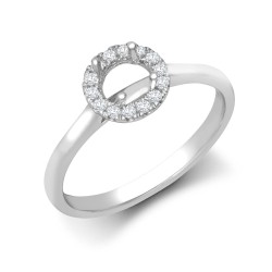 18M952-050 | 18ct White Gold 0.11ct Natural Diamond Micro-set Halo Wed-fit Ring Mount- Holds 0.50ct