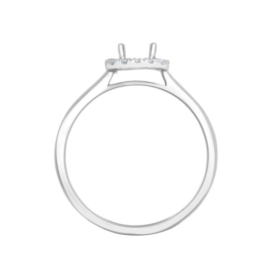 18M952-050 | 18ct White Gold 0.11ct Diamond Micro-set Halo Wed-fit Ring Mount- Holds 0.50ct