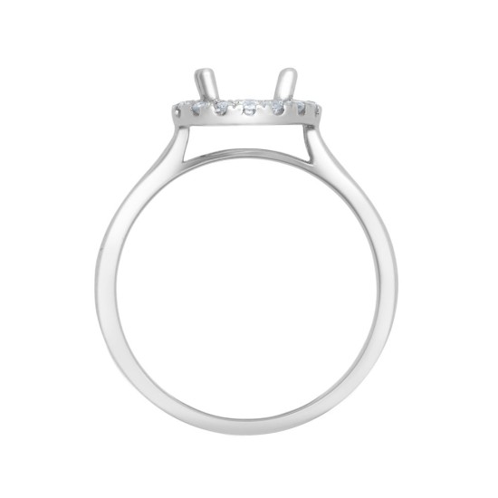 18M952-100 | 18ct White Gold 0.19ct Diamond Micro-set Halo Wed-fit Ring Mount- Holds 1.00ct